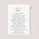 1974 Trivia Questions and Answers Printable by LittleSizzle