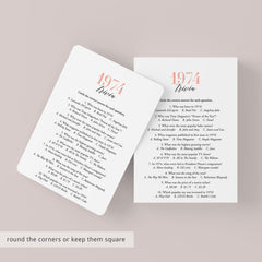 1974 Trivia Questions and Answers Printable Instant Download 1974 Trivia Questions and Answers Printable Instant Download