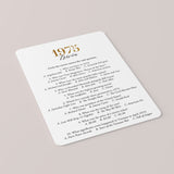 Gold 1975 Trivia Questions with Answers Printable