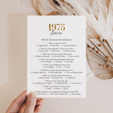 Gold 1975 Trivia Questions with Answers Printable