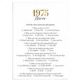 Gold 1975 Trivia Questions with Answers Printable by LittleSizzle