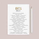 Gold 1975 Trivia Questions with Answers Printable by LittleSizzle