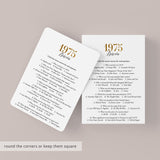 Gold 1975 Trivia Questions with Answers Printable