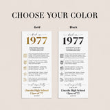1977 Reunion Table Cards Personalized 50th Class Reunion Decor
