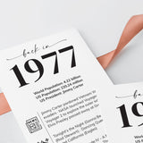 1977 Reunion Table Cards Personalized 50th Class Reunion Decor
