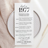 50th Anniversary Party Decorations Married in 1977 Table Card