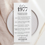 50th Birthday Party Decorations Born in 1977 Table Card