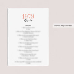 1979 Trivia Questions and Answers Printable