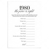 1980 The Price Is Right Game with Answers Printable by LittleSizzle