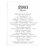 1980 Fun Facts Quiz with Answers Printable | 1980 Pop Culture Trivia by LittleSizzle