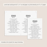 Married in 1980 45th Wedding Anniversary Party Games Bundle