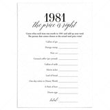 1981 The Price Is Right Game with Answers Printable by LittleSizzle