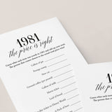 1981 The Price Is Right Game with Answers Printable