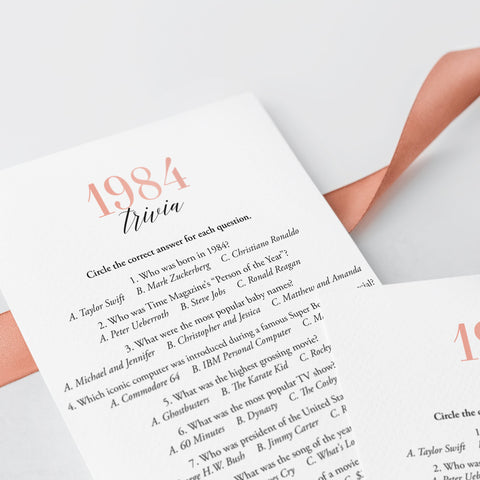 1984 Trivia Questions and Answers Printable Instant Download 1984 Trivia Questions and Answers Printable Instant Download