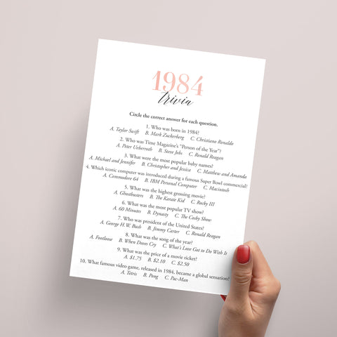 1984 Trivia Questions and Answers Printable Instant Download 1984 Trivia Questions and Answers Printable Instant Download