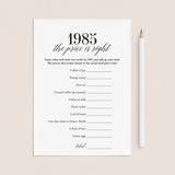 1985 The Price Is Right Game with Answers Printable by LittleSizzle