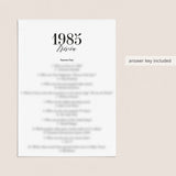 1985 Fun Facts Quiz with Answers Printable