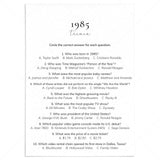 1985 Quiz and Answers Printable by LittleSizzle