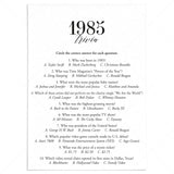 1985 Fun Facts Quiz with Answers Printable | 1985 Pop Culture Trivia by LittleSizzle