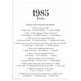 1985 Trivia Quiz with Answer Key Instant Download by LittleSizzle