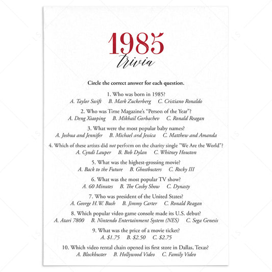 1985 Trivia Quiz for 40th Anniversary Ruby by LittleSizzle