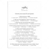 1985 Quiz and Answers Printable by LittleSizzle