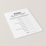 1986 The Price Is Right Game with Answers Printable