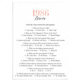 1986 Trivia Questions and Answers Printable by LittleSizzle