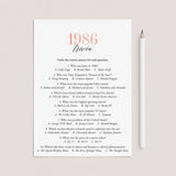 1986 Trivia Questions and Answers Printable by LittleSizzle