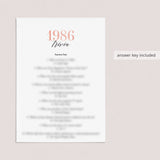 1986 Trivia Questions and Answers Printable