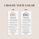 40 Year Reunion Table Card Personalized Class of 1987 Reunion
