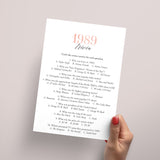 1989 Trivia Questions and Answers Printable