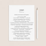 1990 Quiz and Answers Printable by LittleSizzle