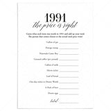 1991 The Price Is Right Game with Answers Printable by LittleSizzle