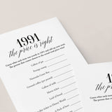 1991 The Price Is Right Game with Answers Printable