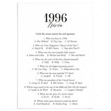 1996 Trivia Quiz with Answer Key Instant Download by LittleSizzle