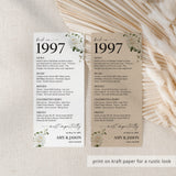 1997 Anniversary Table Cards Personalized 30th Anniversary Decor
