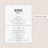 1999 Trivia Quiz with Answers Digital Download