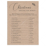 Rustic Christmas Party Game Merry Christmas Around The World by LittleSizzle