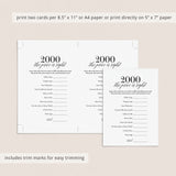 2000 The Price Is Right Game with Answers Printable