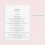 Printable 25th Birthday Games for Her Born in 2000