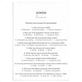 2000 Quiz and Answers Printable | All About The Year 2000 Trivia by LittleSizzle