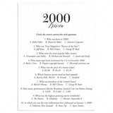 2000 Fun Facts Quiz with Answers Printable | 2000 Pop Culture Trivia by LittleSizzle