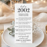 25th Anniversary Party Decorations Married in 2002 Table Card