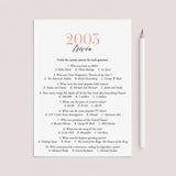 2003 Trivia Questions and Answers Printable by LittleSizzle