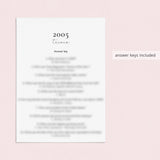 Printable 21st Birthday Games for Her Born in 2005