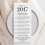 10 Year Reunion Table Card Personalized Class of 2017 Reunion