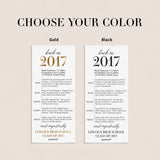 10 Year Reunion Table Card Personalized Class of 2017 Reunion