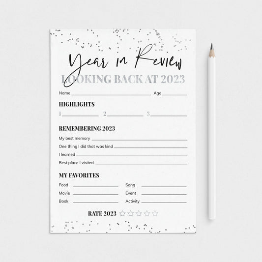 Year in Review Cards Printable by LittleSizzle