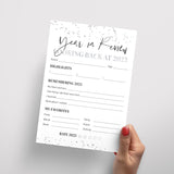Year in Review Cards Printable